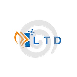 LTD credit repair accounting logo design on WHITE background. LTD creative initials Growth graph letter logo concept. LTD business
