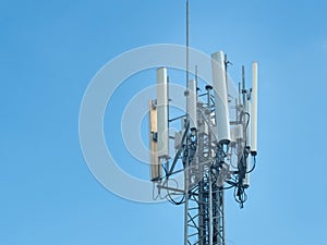 LTE, GSM, 2G, 3G, 4G, 5G tower of cellular communication