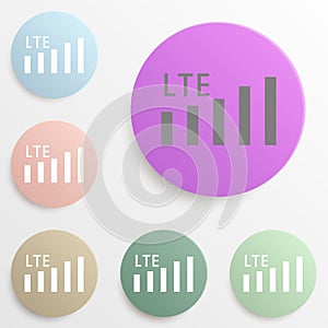 lte network mobile badge color set. Simple glyph, flat vector of web icons for ui and ux, website or mobile application