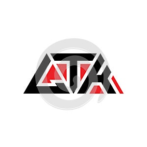 LTK triangle letter logo design with triangle shape. LTK triangle logo design monogram. LTK triangle vector logo template with red