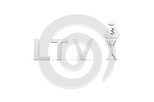 LTV concept white background 3d