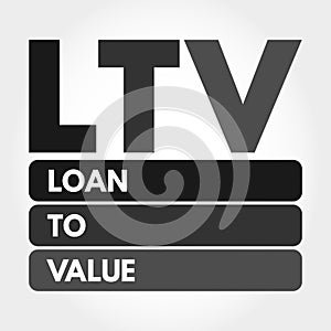 LTV - Loan to Value acronym, business concept