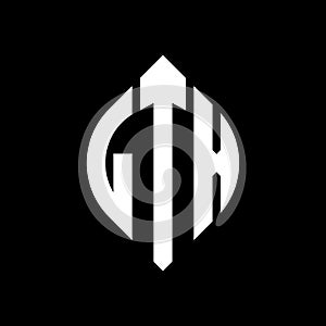 LTX circle letter logo design with circle and ellipse shape. LTX ellipse letters with typographic style. The three initials form a