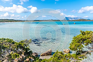 Lu Impostu beach under a blue sky in spring