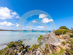 Lu Impostu beach under a blue sky in springtime