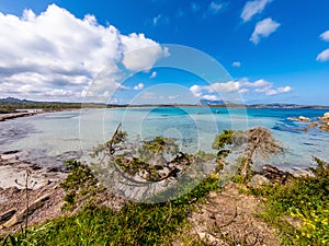 Lu Impostu shore under a cloudy sky in springtime