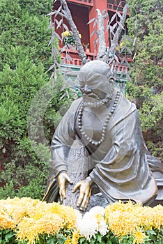 Lu Zhishen Statue at Daxiangguo Temple. a famous historic site in Kaifeng, Henan, China.