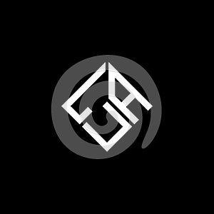LUA letter logo design on black background. LUA creative initials letter logo concept. LUA letter design