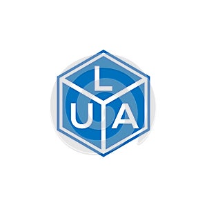 LUA letter logo design on black background. LUA creative initials letter logo concept. LUA letter design