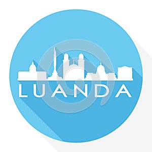 Luanda Angola Flat Icon Skyline Silhouette Design City Vector Art Logo.