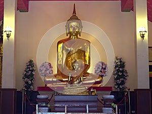 The luang phor dam buddha at wat saket in bangkok, thailand