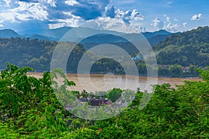 Luang Prabang Laos surrounded by the high mountains and the Mekong River