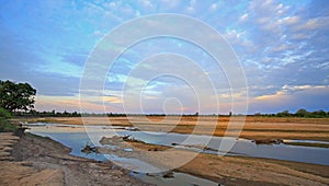 The Luangwa River at sunset in Zambia