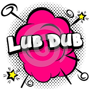 Lub Dub Comic bright template with speech bubbles on colorful frames