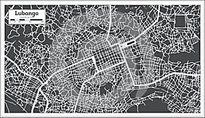 Lubango Angola City Map in Black and White Color in Retro Style. Outline Map photo