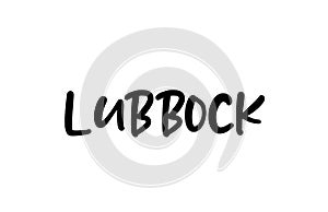 Lubbock city handwritten typography word text hand lettering. Modern calligraphy text. Black color