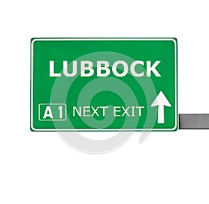LUBBOCK road sign isolated on white