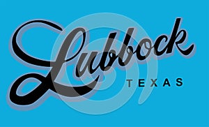 Lubbock texas on blue background