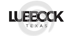 Lubbock, Texas, USA typography slogan design. America logo with graphic city lettering for print and web