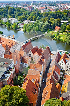 Lubeck city from above