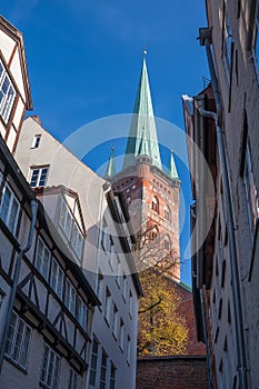 Lubeck, Germany. St. Peter`s Church St. Petry zu Luebeck.