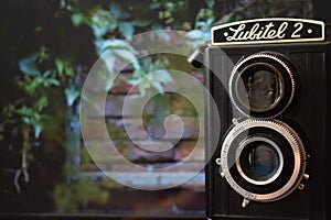 The lubitel and brick wall
