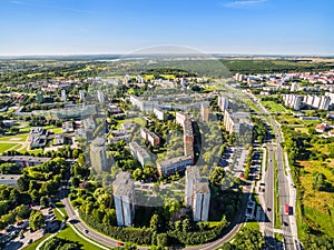 Lublin from the air. District Czuby view from the air.