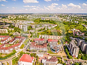 Lublin bird`s eye view. District Czuby seen from the air.