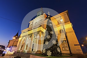 Lublin City Hall during Christmas