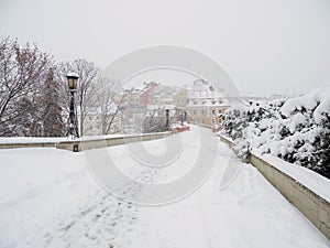 Lublin Old Town in winter.