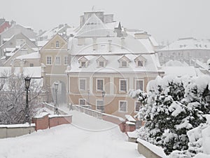 Lublin Old Town in winter.