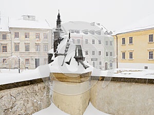 Lublin old town in winter.