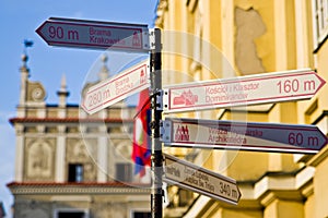 Lublin, Poland old town directions signs