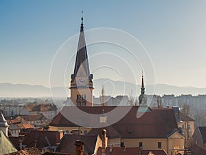 Lubljana church slovenia architecture city building james capital tower europe european town center old historic cityscape view