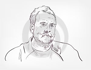 Luc Besson vector sketch portrait face famous