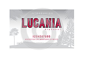 Lucania font. Abstract sport modern alphabet fonts.