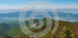 View from Koskarovska luka meadow bellow Klak hill in Velka Fatra mountains in Slovakia