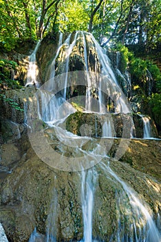 Lucansky vodopad waterfall in Lucky village in Slovakia