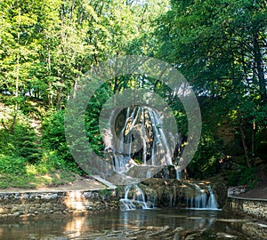 Lucansky vodopad waterfall in Lucky village in Slovakia