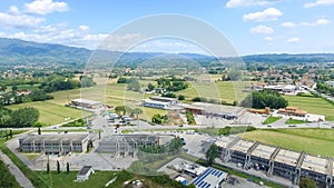 Lucca countryside aerial view, Tuscany