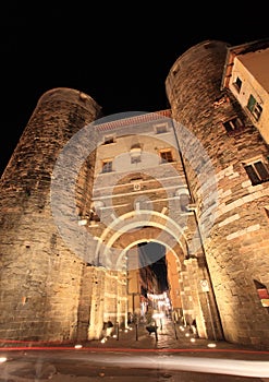 Lucca gate at night