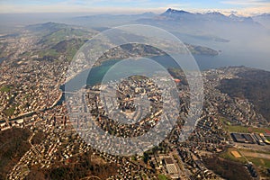 Lucerne Alps panorama overview mountains Luzern Switzerland town