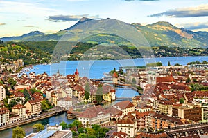 Lucerne skyline aerial