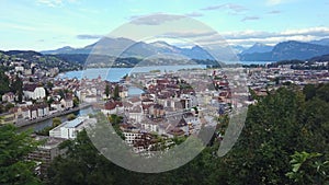 Lucerne skyline aerial