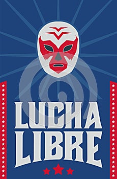 Lucha Libre, Wrestling spanish text Mexican wrestler mask design