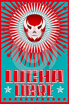 Lucha Libre wrestling spanish text Mexican wrestler mask silkscreen poster photo