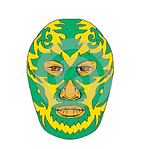 Luchador Mask Flame Fire Bolt Drawing photo