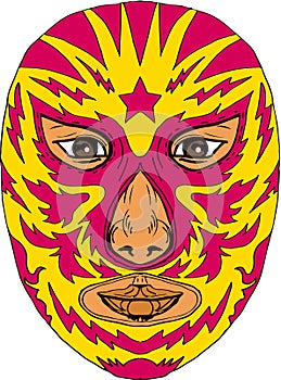 Luchador Mask Star Lightning Bolt Drawing photo