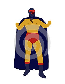 Luchador mexican wrestler doodle icon, vector illustration photo