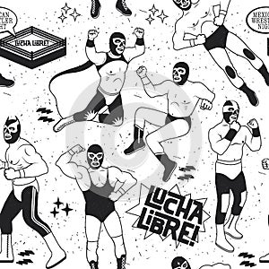 Luchadores Heroes Illustration